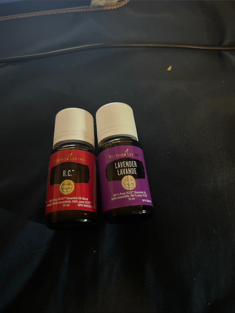 Young Living Essential Oil Pair - Red & Purple Bottles
